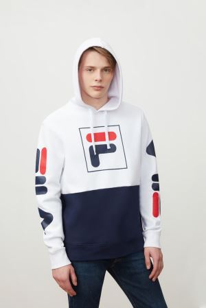 FILA Marzio Hoodies White / Navy,Mens Clothing | CA.RTCILK048